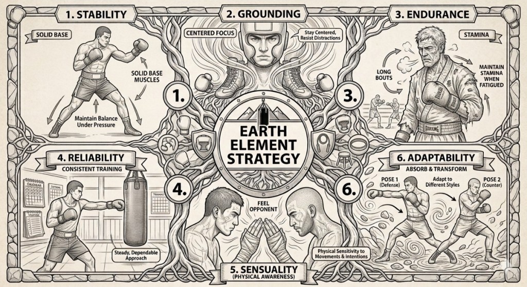 Earth Element Strategy — stability, grounding, endurance, reliability, physical awareness, adaptability